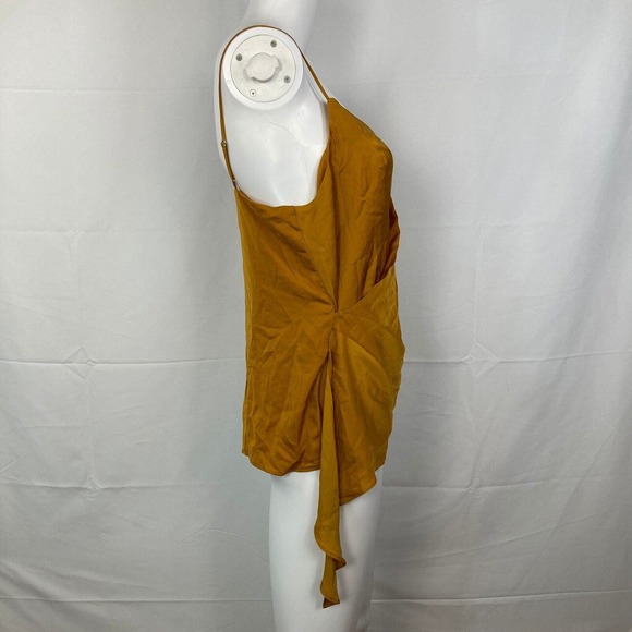Express‎ Tank Top Womens Sz S Brown Gold V-Neck Wrap Cami Ruched - Picture 3 of 10